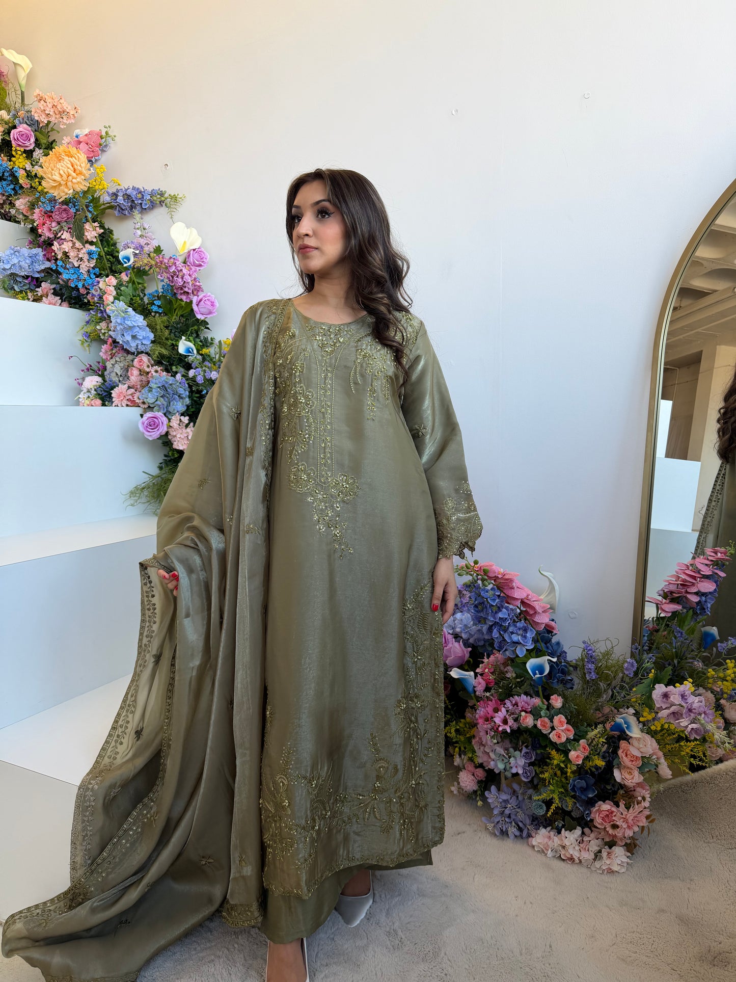 Khaki Sheesha Silk